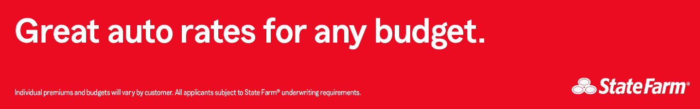 Great auto rates for any budget.  State Farm.  Individual premiums and budgets will vary by customer. All applicants subget to State Farm underwriting requirements.