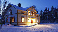 House with lights on