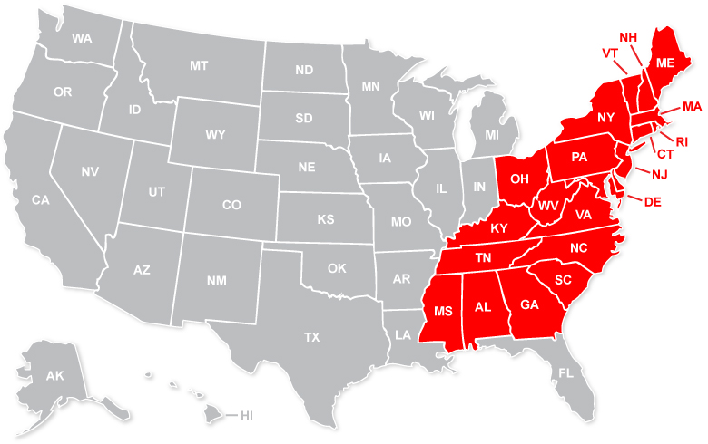 If you live in one of the states highlighted in red above, please mail ...