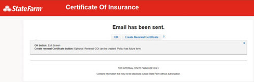 Create Certificate - Renewal Email Confirmation