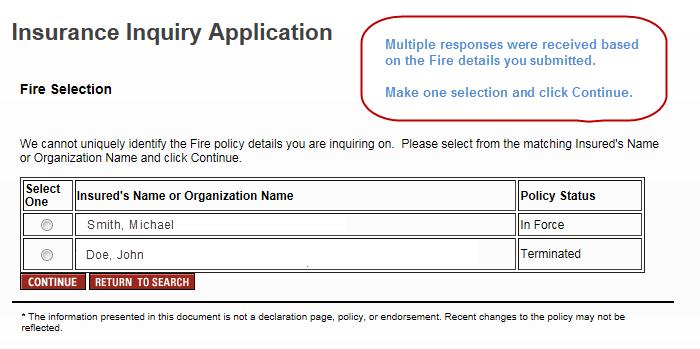 Fire Selection screen