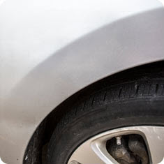 Example of paintless dent repair, after repair