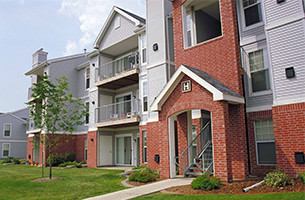 Image of the front of an apartment building