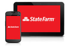 Mobile phone and tablet with the State Farm logo
